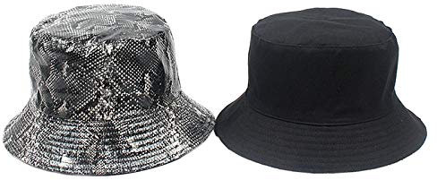 Bucket Hat Hut Damen Herren Hut Frauen Herren Panama Eimer Hut Sonnenschirm Angeln Fischer Hut 56-58Cm-Schwarz
