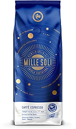 MilleSoli Caffè Espresso - Espressobohnen 1kg - Traditionelle Dreifachröstung In Handarbeit - Premium Kaffeebohnen mit perfekter Crema und besonders säurearm für Vollautomat und Siebträger