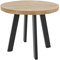 SAM Runder Esszimmertisch 80 cm Sophia, Akazienholz massiv, Esstisch naturfarben, 4-Fuß-Gestell aus Metall schwarz, Holztisch im Industrial-Stil, aufgedoppelte Tischplatte 50mm (25+25mm)