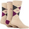 Pringle Mens Bamboo Cotton Blend Argyle Socks Pack of 3 Beige/Wine/Charcoal 7-11