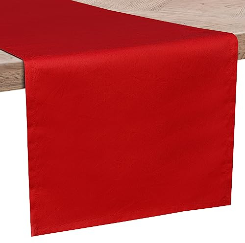 Sweet Needle – für 6/8-Sitzer, Tischläufer aus 100% Baumwolle für Weihnachten, Hochzeit, Erntedankfest, Bankett – maschinenwaschbar (16 x 90 Zoll) (Tomatenrot, Tischläufer 40 x 230 cm)