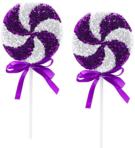 Christmas Concepts® Pack of 2 360mm (14,2) Giant Sparkly Sequin Lollipop Christmas Decoration – Christmas Tree Ornaments – 11 Colours Available