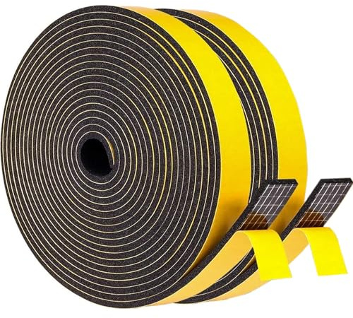 Dichtungsband Selbstklebend für Türen Fenster, 20mm(B) x 3mm(D)/10m Schaumstoff klebeband Gummidichtung Gegen Kalte Zugluft/Anti-Kollision/Schalldichter/Wasserdichter/Staubdicht
