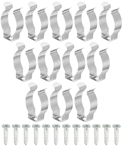 sourcing map 12 Stück T8 Clips Halterung Aufhänger Leuchtstoffröhre Halter Klemme LSD Schlauch Befestigungsklemmen mit Bolzen für LED Lampen Deckenleuchte Edelstahl