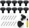 ZOCONE 12 Pcs Black Door Knobs, 29mm Round Cabinet Knobs with 12 Screws & Double-Ended Dual-Purpose Screwdriver Black Kitchen Drawer Knobs for Cupboard Wardrobe Furniture-Minimalist Modern Style