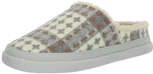 TOMS Women's Sage Slipper, Shadow Stitched Plaid, 8 UK