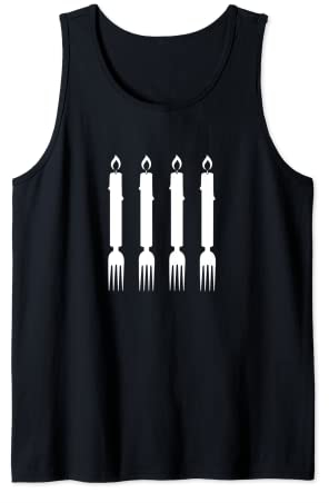 Four Candles Fork Handles British Comedy Tank Top