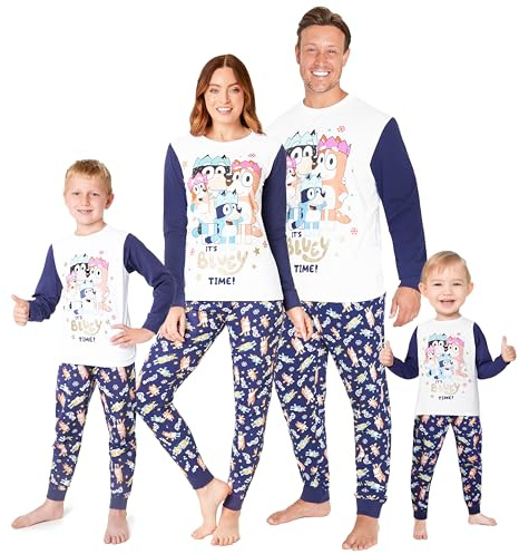 Bluey Pyjamas for Family Long Matching PJs Set Cosy Loungewear Warm Sleepwear Nightwear Children Men Women (6-7 Years, Multi Kids)