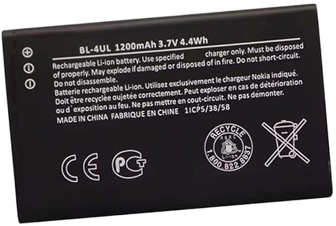 Backupower Ersatz Akku Batterie Kompatibel mit Nokia BL-4UL Nokia 3310 (2017) 225 Asha 500 502 Accu