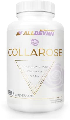 ALLDEYNN Collarose Collagen Kapseln - Kollagenhydrolysat mit Hyaluronsäure, Biotin und Vitamin C - Anti Aging Hautbehandlung - Haarergänzungsmittel für Frauen - 180 Kapseln