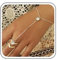 TseenYi Boho-Kristall-Sklaven-Ring-Armband goldenes Strass-Finger-Armband,Vintage-geometrisches Sklaven-Armband,offener Ring,Sklaven-Armband,Kette Handstück,Schmuck für Frauen und Mädchen Geschenke