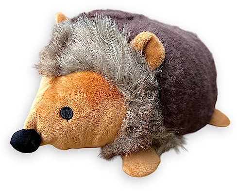 MIJOMA Türstopper Türpuffer Türsack aus Stoff Plüsch, 1kg schwer gefüllt, Lustiges Hingucker-Design für eine stilvolle Dekoration (Igel liegend - braun)