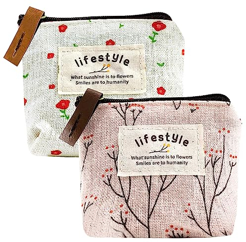 2 Stück Geldbörse für Jungen und Mädchen, kleine Geldbörse, niedliche Münztasche mit Reißverschluss, Cartoon, kleine Geldbörsen für Damen, kleine Geldbörse, Schlüsselanhänger, Karte, Geldbörse