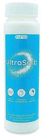 FLEXEO UltraSorb Granulés 500ml - Super Absorbant - Absorbe l'urine, Les excréments, Le Sang, Les liquides, Le vomi et Les Mauvaises odeurs - Poudre pour Faire disparaître, Poudre pour vomi Enfants