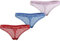 Tommy Hilfiger Strings Femme Lot de 3 Premium Essential Tangas, Multicolore (Fierce Red/Blue Spell/Pearly Pink), XXL