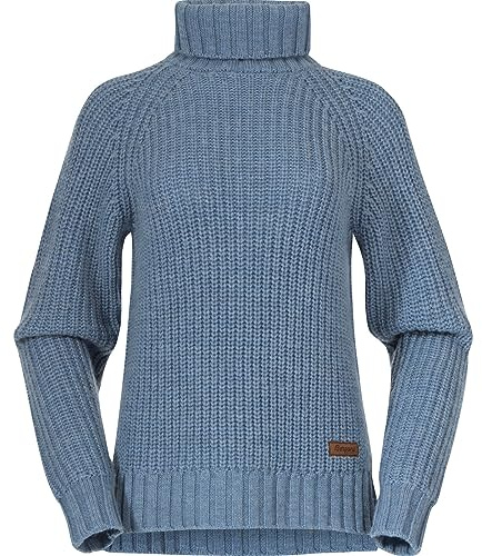 Bergans Damen Nordmarka Merino High Neck Pullover, Husky Blue, M