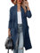 Maavoki Cardigan en Tricot pour Femme, Manches Longues, Ouvert, avec Poche, Décontracté, Long Manteau en Tricot uni, Bleu, M
