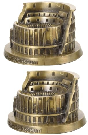 EXCEART 2 Stück Kolosseum-Ornament Griechische Statue Vintage-Dekoration Für Zuhause Römische Statue Rom-Kolosseum-Modell Rom-Kolosseum-Architektur Kolosseum Heimdekoration