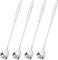 QUARKZMAN 4pz Acciaio Inossidabile Fiore Cucchiaio 7 Pollici Lungo Manico Cuore Cucchiaio Gelato Crema Cucchiaio Caffè Cucchiai per Cocktail Mescolare Mescolando, Argento