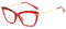 MUTYNE Mode Vintage Brillengestell Damen Übergroße Klare Quadratische Brille Damen Transparente Linse Brillen Weiblich,Rot,Einheitsgröße