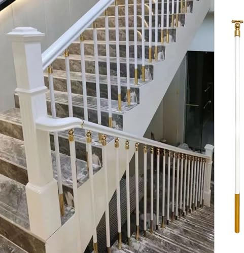Treppengeländer 95 cm hohe Metallbaluster, Treppenspindelpfosten, Aluminium-Treppengeländerpfosten für Hotels, Dachböden, Villen, Theater, Korridore, runde DIY-Baluster mit verstellbarer Winkelhalteru