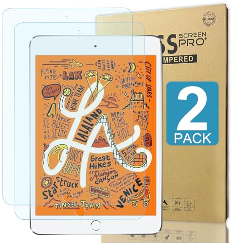 Aggiornamento 2 pellicole protettive in vetro temperato anti-luce blu per iPad mini 5/4, 5a/4a generazione, pellicola protettiva in vetro temperato con durezza 9H, senza bolle, antigraffio