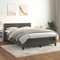 BAZZI Boxspringbett 140 x 200 cm mit Matratze Polsterbett 140 x 200 cm Komplettes Bettset,Bett 140 x 200 cm Mit Matratze und Lattenrost Dunkelgrau-47 Samt Jugendbett für Jugendzimmer, Futonbett
