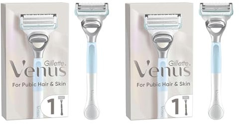 Gillette Venus Women's Razor + 1 Razor Blade Refill with Precision Trimmer, Designed for Pubic Hair & Skin (Pack of 2)