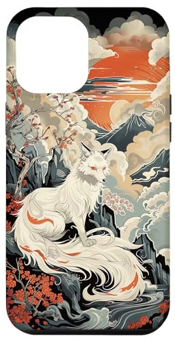 iPhone 12 Pro Max Vintage Japanese Woodblock Art Of Nine Tails Fox Kitsune Art Case
