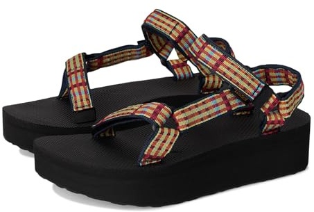 Teva Flatform Universal Sandalen für Damen, Modern Check Lemon Drop, 38 EU