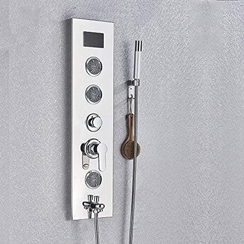 Luxus-Chrom-Duschpaneel, Wandhalterung Mit Temperaturanzeige, Duschsysteme, Badezimmer-Duscharmaturen, Handbrause Aus ABS-Kunststoff, Chrom B,Chrom B