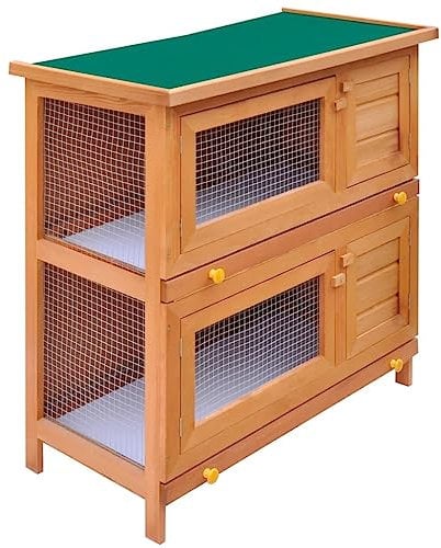 Willood Kaninchenstall Kleintierhaus Hasenstall 4 Türen Holz