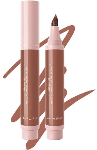 Lip Stain Marker Pen, Lip Tint Marker，Moisturising Lip Colour Liquid Lip Liner, Long Lasting Waterproof Smudgeproof Natural Effect, Matte Colour Appearance，Women's Makeup Gift (02, One Size)