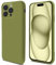 Moozy Lifestyle. Premium Silicone Phone case for iPhone 15 Pro, 6.1-inch, Liquid Silicone Lightweight Cover for iphone 15 Pro Shockproof with Matte Finish and Soft Microfiber Lining, Olive green