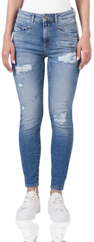 Miracle of Denim M.O.D Suzy Damen Skinny Jeans – Skinny Fit Damenjeans, Stretch Denim Hose, figurbetonte Damenhose mit Reißverschluss-Details, mittlere Bundhöhe, vielseitig kombinierbar