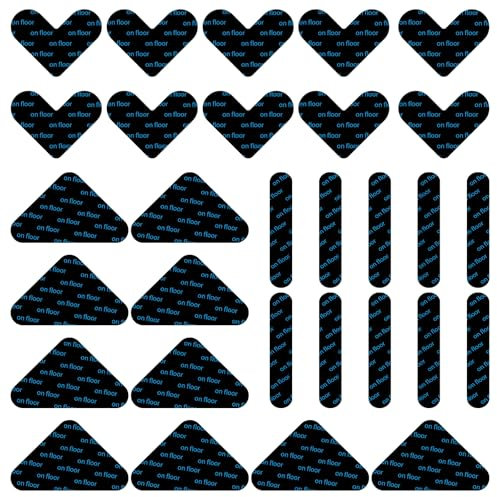 30 Stück Antirutschmatte für Teppich, 10 Herzförmige Rutschmatte 10 Rund Teppich Klebeband +10 Dreiecke Antirutsch Pads, Waschbare Wiederverwendbare Antirutschmatte