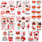 ENYACOS Köln Karneval Gesichtstattoos – 10 Bögen Temporäre Tattoos Aufkleber in Rot und Weiß für Karneval, Fasching & Kölle Alaaf Kostüme,face sticker karneval accessoires (A)