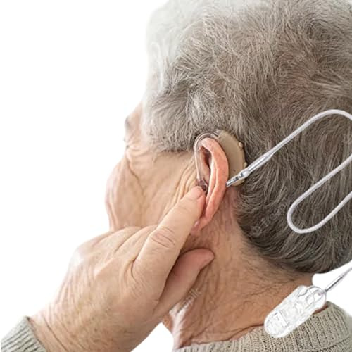 1 Set Binaural Black Hearing Aids Clip for Adults Seniors - Portable Hang Rope Anti-Lost Rope Security Clip Fixation Cord Protection Rope for Hearing Amplifiers