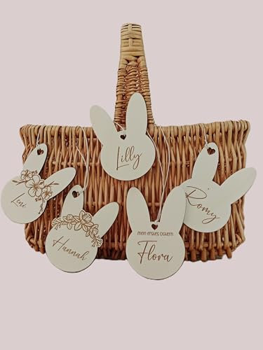 Personalisierter Anhänger für Ostern - Anhänger Osterkörbchen - Hasenanhänger - Osterhase mit Name - Geschenkidee Ostern -Osteranhänger