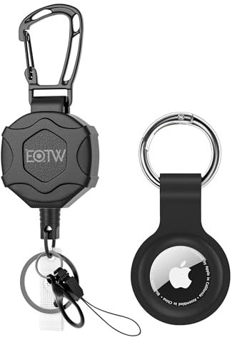 EOTW 1 Stücke Ausziehbar Schlüsselanhänger, Airtag Hülle kompatibel mit Apple Airtag, Ausweis JoJo mit 70cm Einziehbarer Stahlseil, Schlüsselring für Kartenhalter, Gürtelclip und Schlüssel,10 OZ