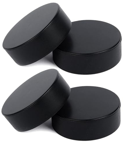 HoveeLuty Skum ishockeypuckar 4 st slitstarka ishockeypuckar lätta för träning och klassisk träning mjuk svart puck för inomhusbruk gåvor puck