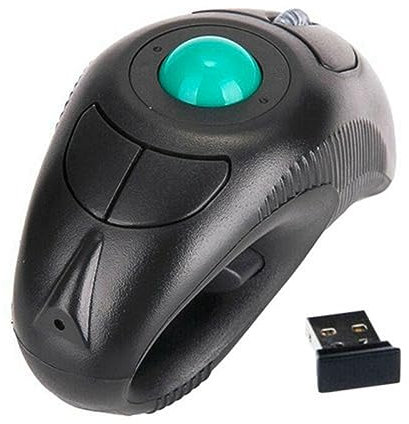 Quystetes Ratón inalámbrico de 2,4 G, ergonómico, de mano, USB, óptico, Trackball, para portátil