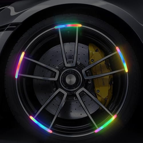 yinjianping Auto Felgen Radnabe Aufkleber für Ford Fiesta 1976-2023,Reflektierende Aufkleber für Autofelgen,Felgen Aufkleber,Reifenreflektierende Reflex Aufkleber,Nachtwarnstreifen