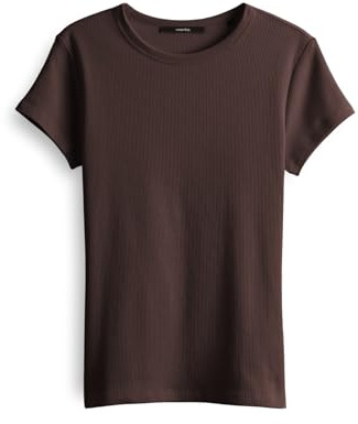 someday Damen Kurzarmshirt | Dark Espresso, 40