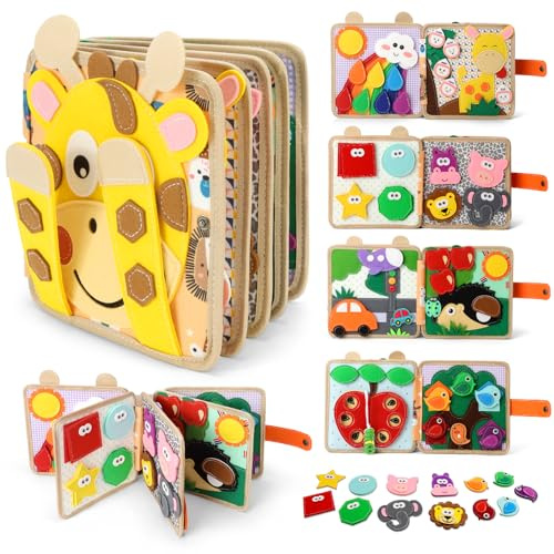 KETIEE Busy Board ab 1 Jahr Montessori Spielzeug Baby Kinderspielzeug Babybücher Weichem Filz Motorikspielzeug Lernspielzeug Busy Book ab 1-6 Jahr Geschenk für Mädchen Jungen