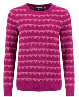 Weird Fish Tyla Cosy Knit Scalloped Jumper Purple Wine Size 12. (Jumper/Sweater/Fleece)