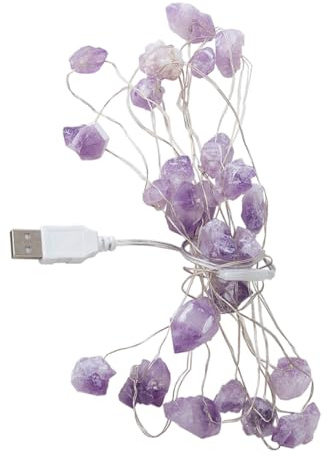 jojofuny USB Lichterkette 30 Köpfe Weiß, Steinform, 1 Stück | Simulierte Batterieversorgung, zum Aufhängen, 30 Lichtpunkte für Innenraum und Szene