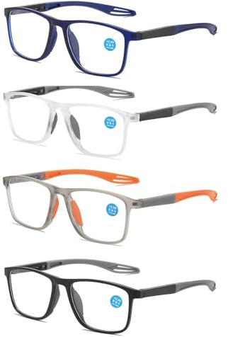 RQcMid 4 Stück Brille Mit Automatischer Sehstärke, Zoom Brille Für Lesen Und Outdoor, Automatische Sehstärke Anpassung, Leichte Brille Mit Sehstärke, Perfekte Geschenk
