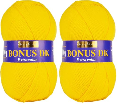 Sirdar Hayfield Bonus DK Double Knitting Yarn, Cornfield (574), 100g (Pack of 2)