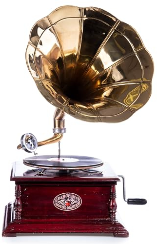 Nostalgisches Grammophon Soundmaster funktionsfähiges Dekorationsobjekt von haushalt48 braun